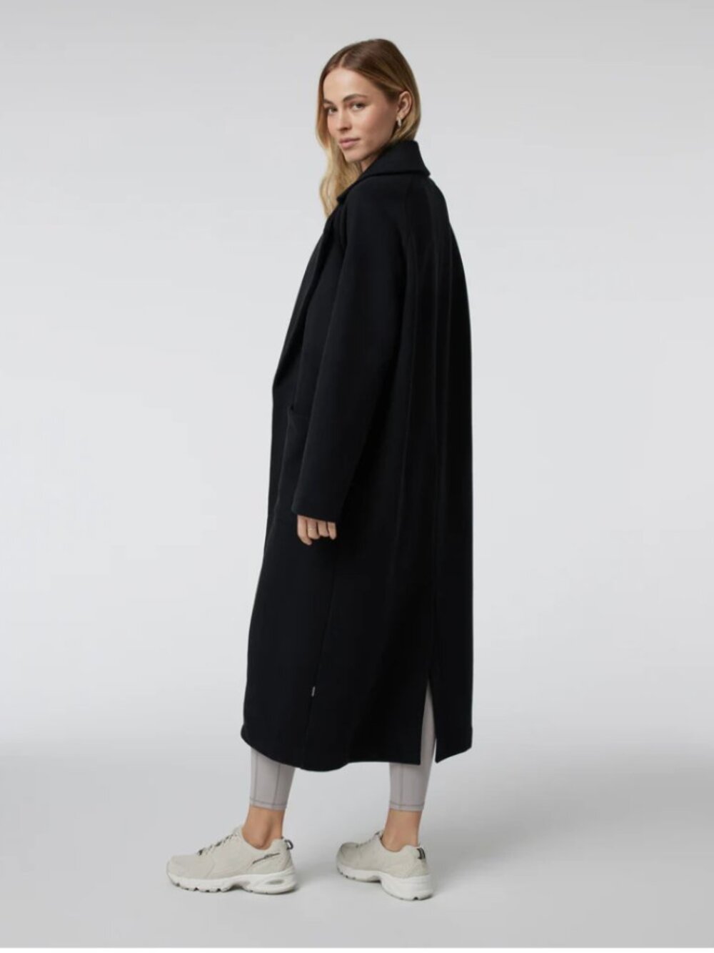 Vuori Restore Trench Coat Black - Small - Long Open Front Duster Jacket - Picture 6 of 14